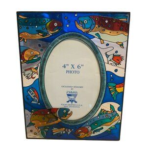 Stained Plastic Fish Sea Design Photo Frame 4" X 6" Polar Graphics U.S.A